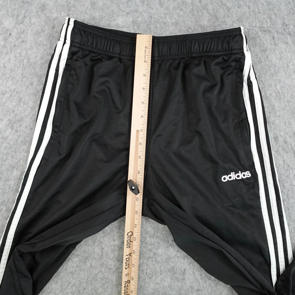 Adidas Pants Mens Medium Black White Three Stripe Essentials Tricot DQ3090